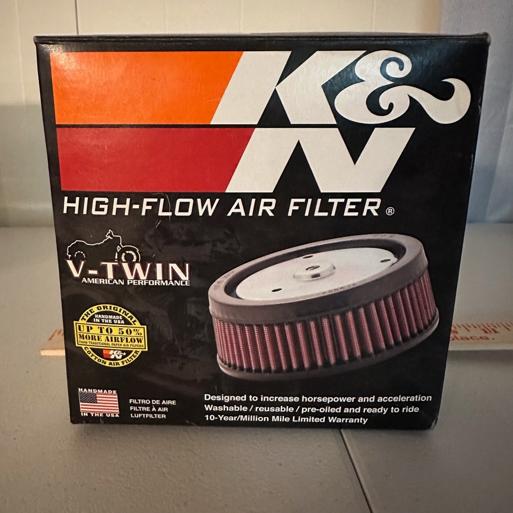 K&N HD-0800 Motorcycle Performance High-Flow Air Filter NEW IN BOX